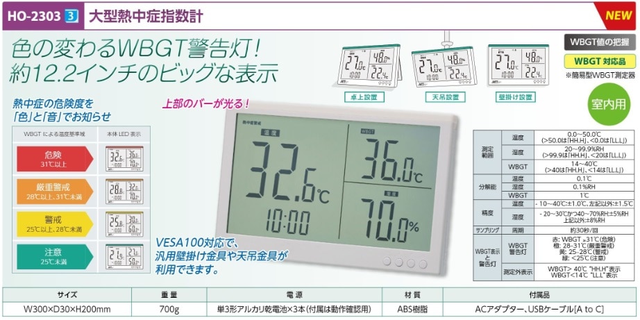大型熱中症指数計
