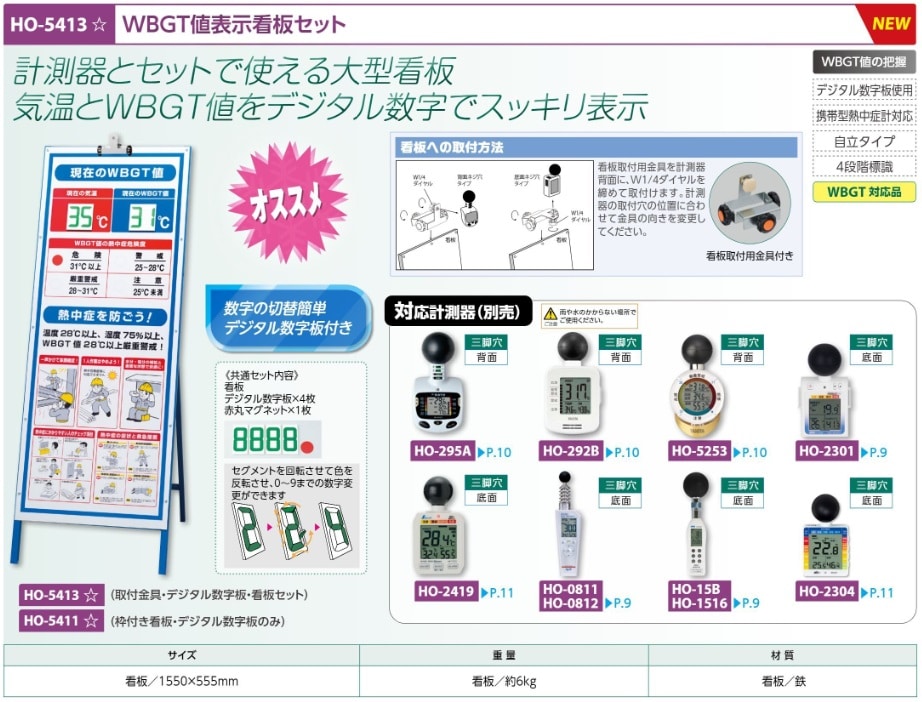 ＷＢＧＴ値表示看板セット