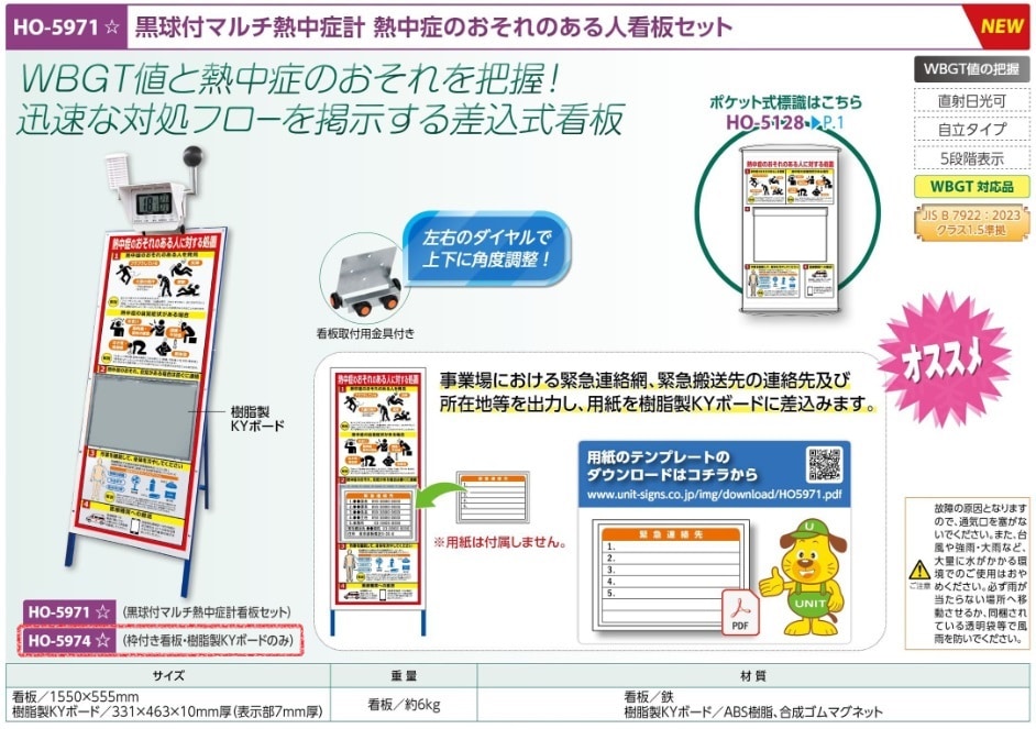 熱中症のおそれのある人看板セット