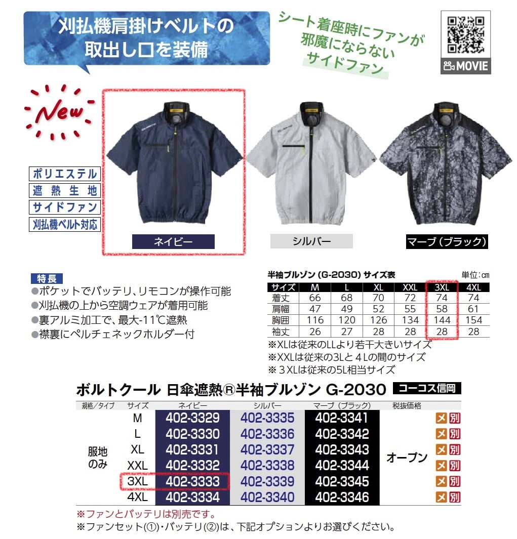 ﾎﾞﾙﾄｸｰﾙ 日傘遮熱半袖ﾌﾞﾙｿﾞﾝ 服地のみ