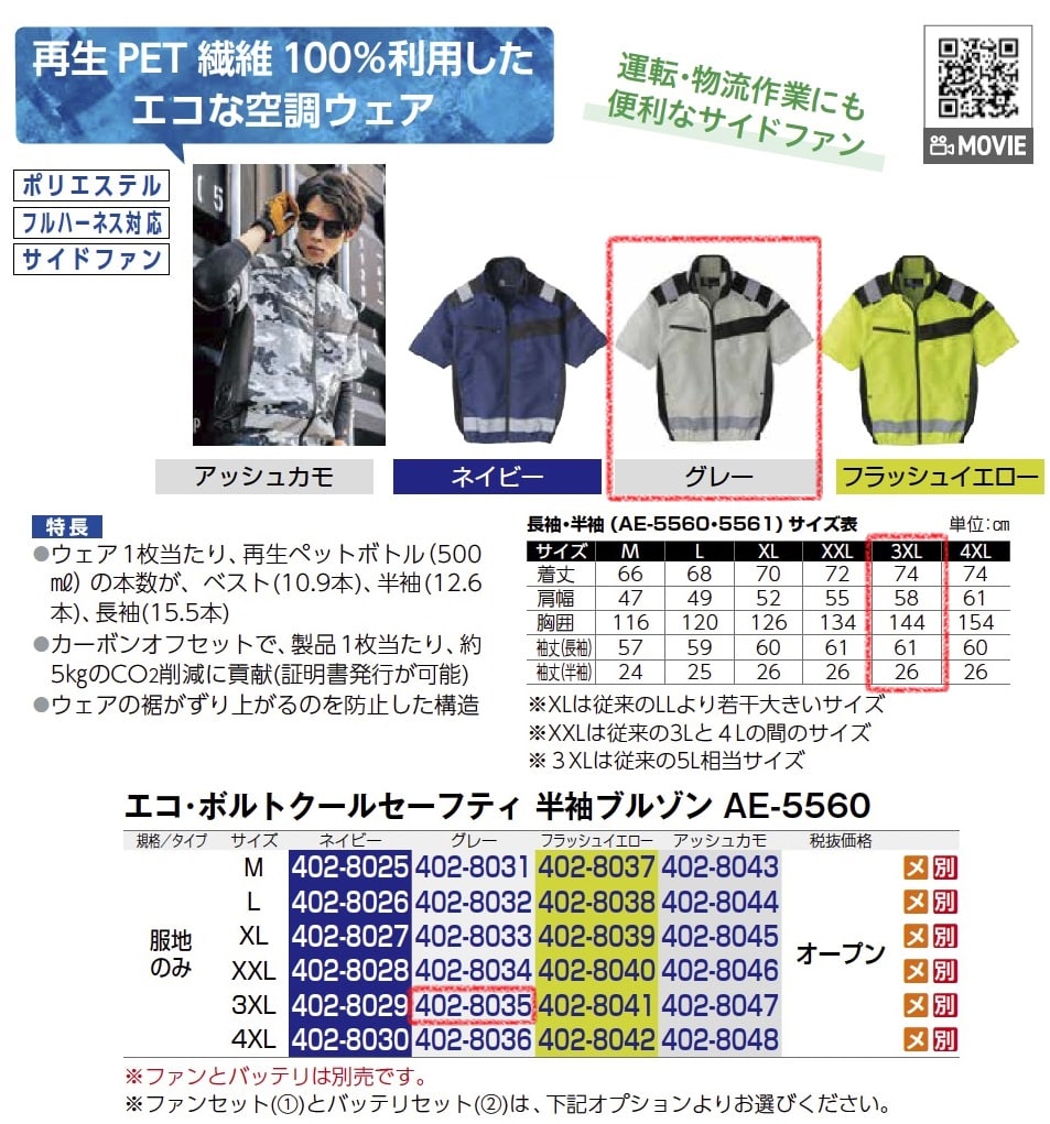 ｴｺ･ﾎﾞﾙﾄｸｰﾙｾｰﾌﾃｨ　半袖ﾌﾞﾙｿﾞﾝ　服地のみ