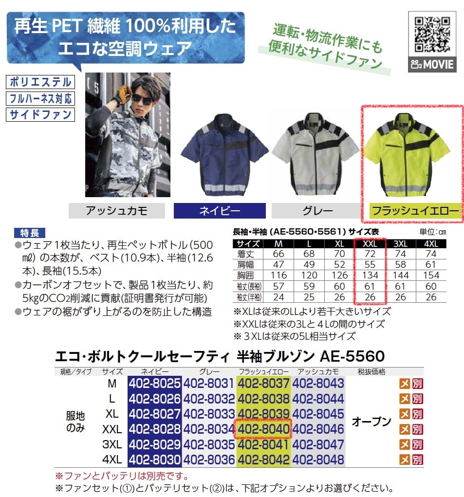 ｴｺ･ﾎﾞﾙﾄｸｰﾙｾｰﾌﾃｨ　半袖ﾌﾞﾙｿﾞﾝ　服地のみ