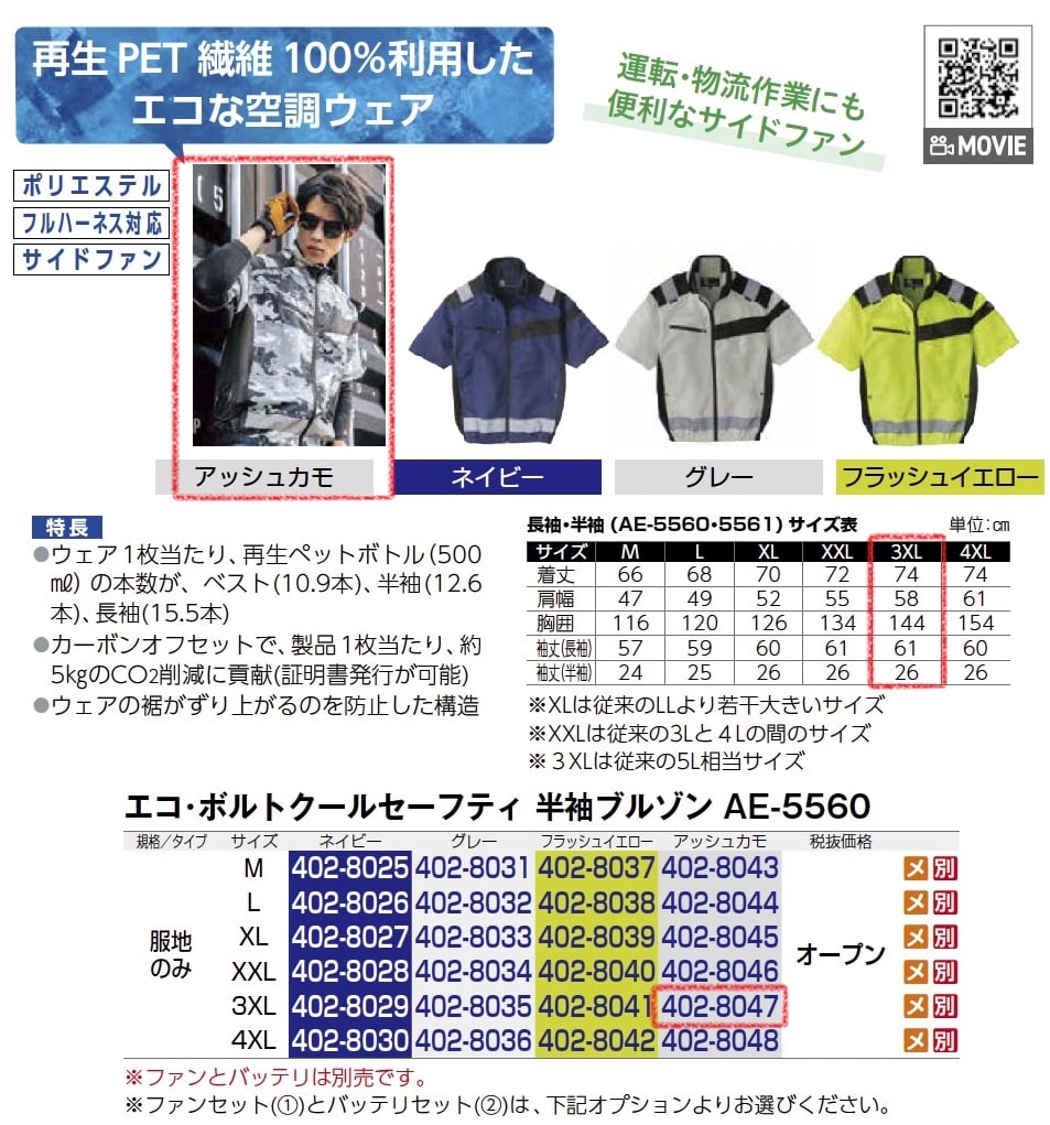 ｴｺ･ﾎﾞﾙﾄｸｰﾙｾｰﾌﾃｨ　半袖ﾌﾞﾙｿﾞﾝ　服地のみ