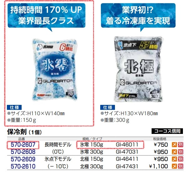保冷剤　氷零　長時間モデル　150ｇ