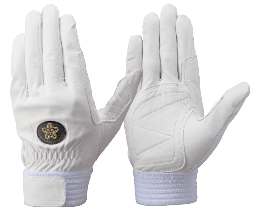 CS-931WD　牛革製手袋（消防団マーク付）　ホワイト　S