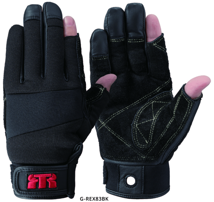 ロープレスキュー用手袋（3本指タイプ）　ブラック　S