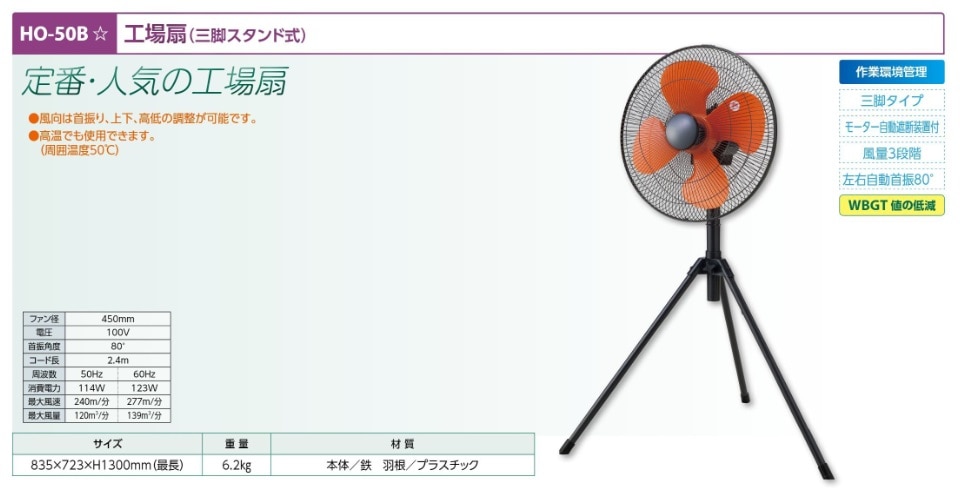 工場扇　三脚スタンド式