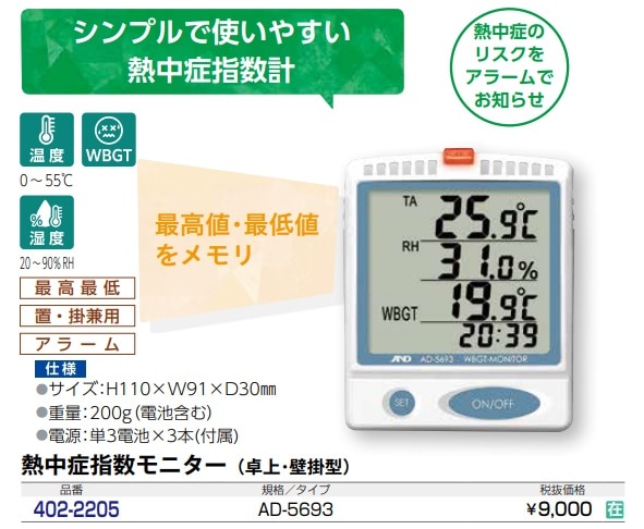 壁掛・卓上型熱中症指数モニター