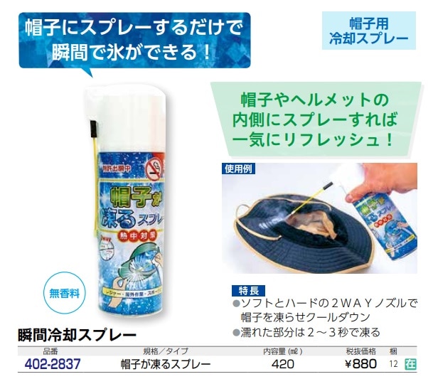 帽子が凍るスプレー　420ｍｌ