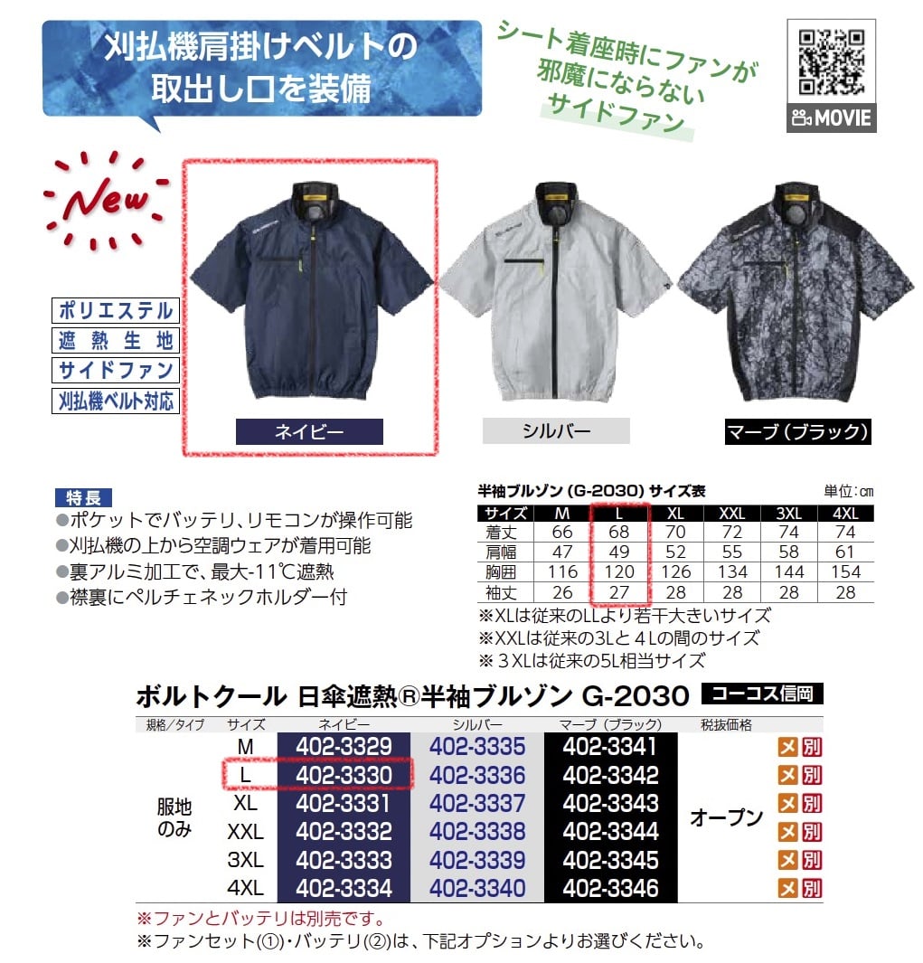 ﾎﾞﾙﾄｸｰﾙ 日傘遮熱半袖ﾌﾞﾙｿﾞﾝ 服地のみ