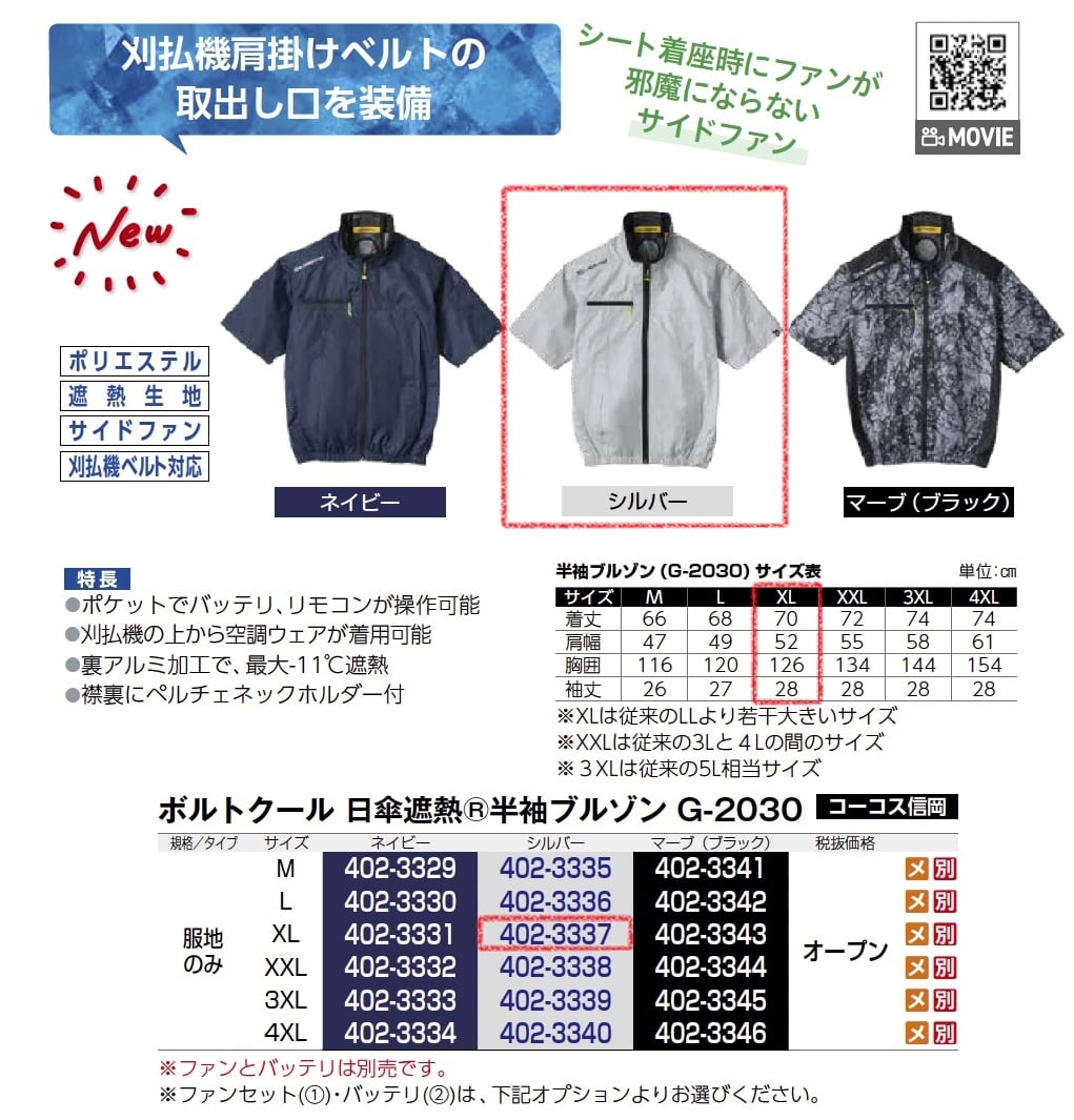 ﾎﾞﾙﾄｸｰﾙ 日傘遮熱半袖ﾌﾞﾙｿﾞﾝ 服地のみ