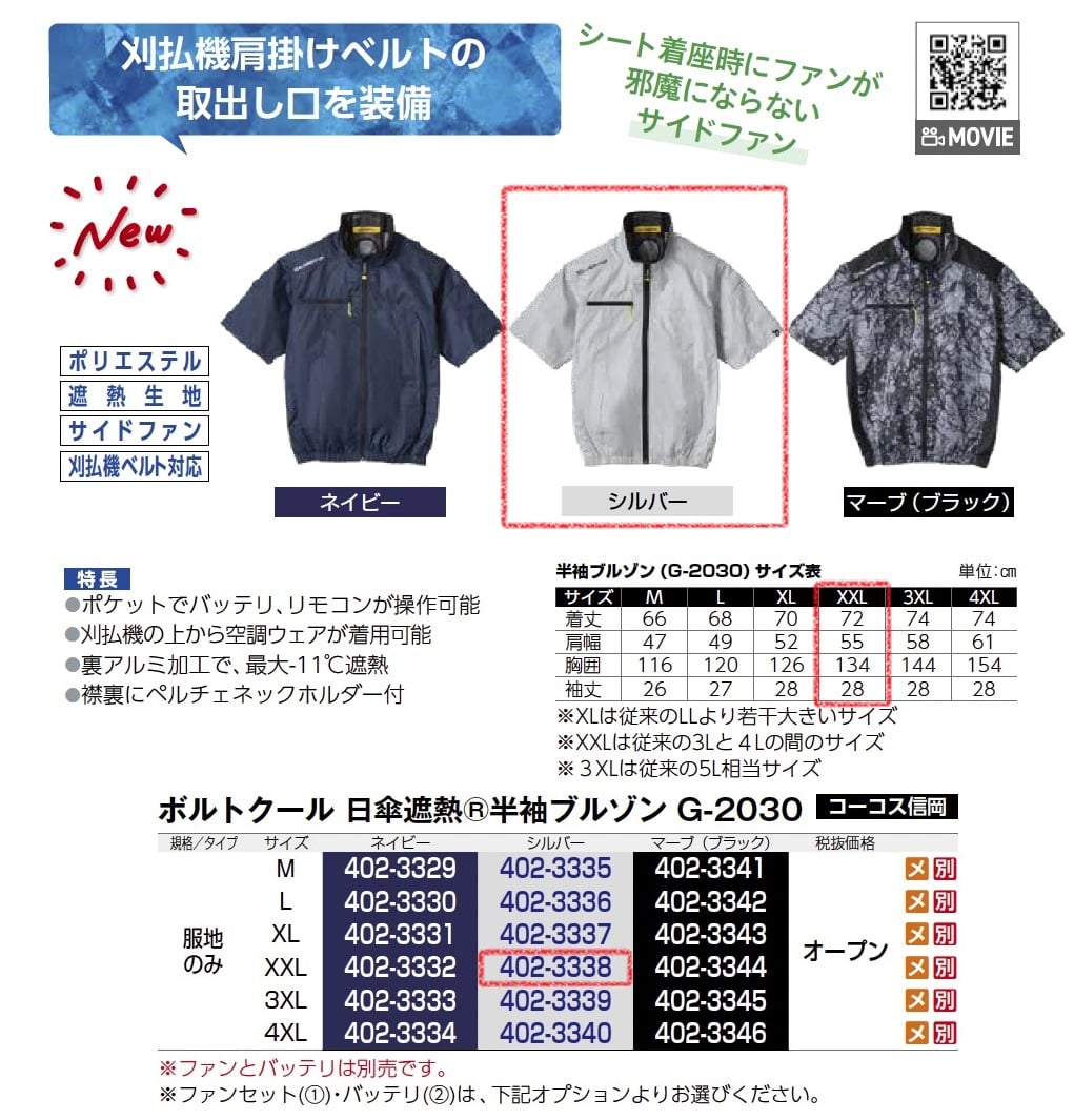 ﾎﾞﾙﾄｸｰﾙ 日傘遮熱半袖ﾌﾞﾙｿﾞﾝ 服地のみ