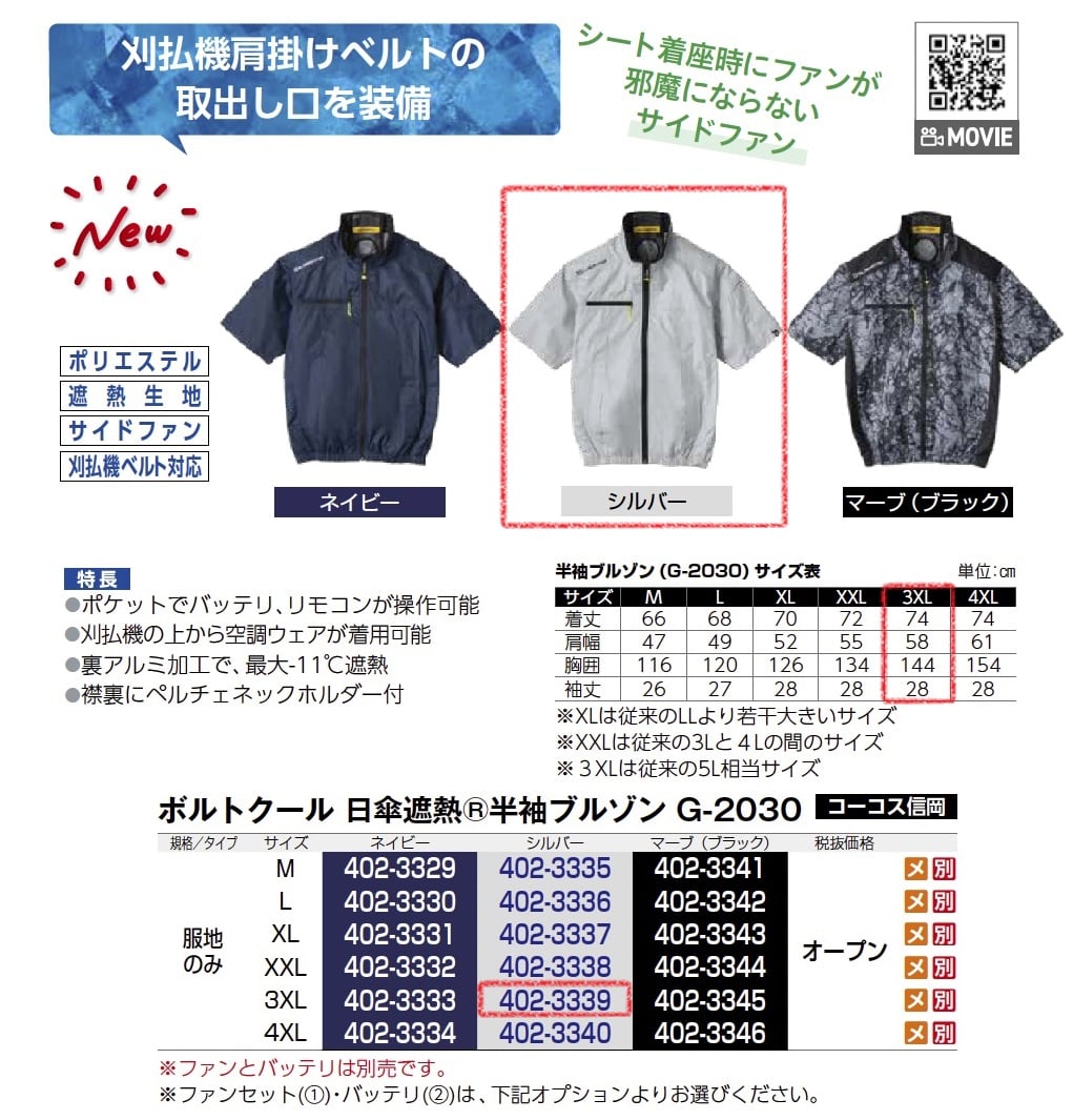ﾎﾞﾙﾄｸｰﾙ 日傘遮熱半袖ﾌﾞﾙｿﾞﾝ 服地のみ
