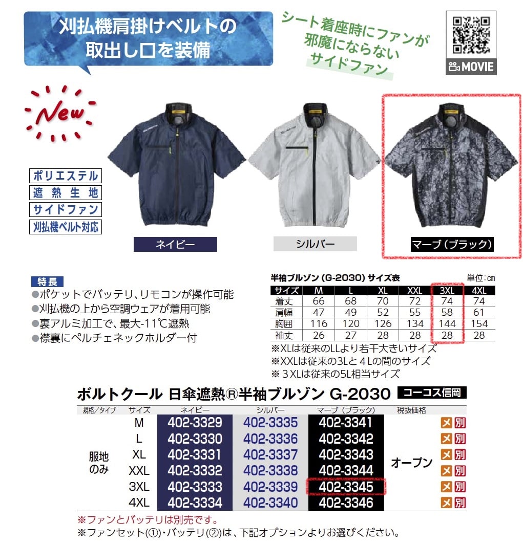 ﾎﾞﾙﾄｸｰﾙ 日傘遮熱半袖ﾌﾞﾙｿﾞﾝ 服地のみ