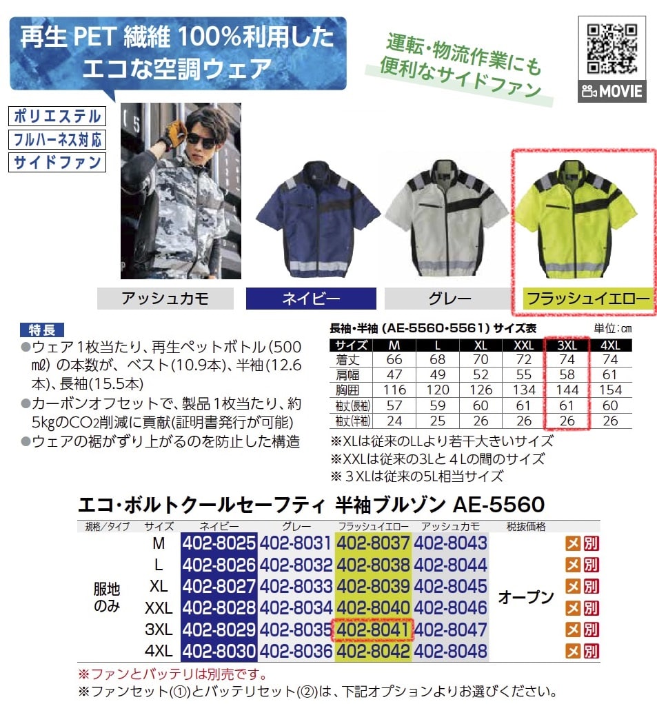 ｴｺ･ﾎﾞﾙﾄｸｰﾙｾｰﾌﾃｨ　半袖ﾌﾞﾙｿﾞﾝ　服地のみ