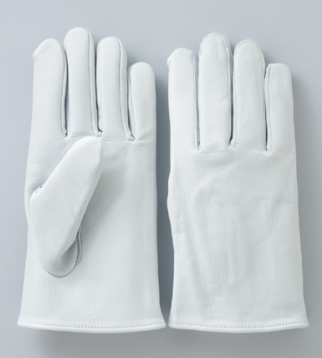 514-S　牛革クレスト手袋 丸指型（白）　Sサイズ