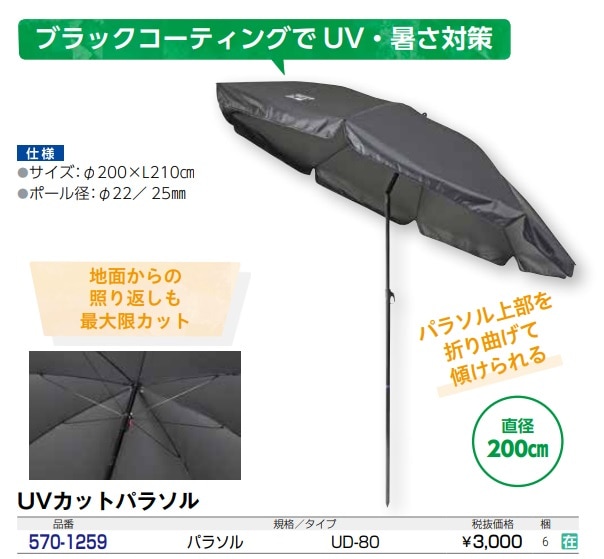 CSﾌﾞﾗｯｸﾗﾍﾞﾙUVカットパラソル