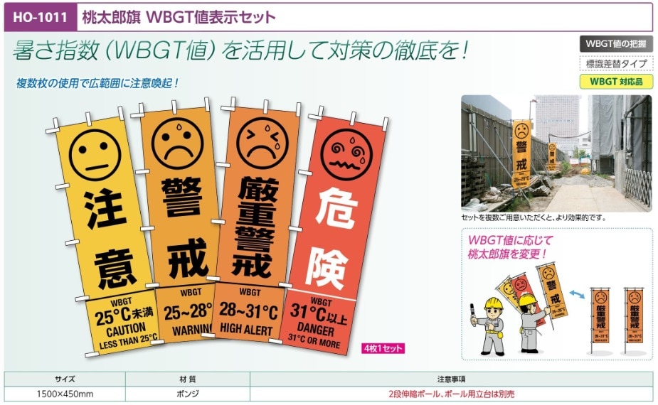 桃太郎旗　ＷＢＧＴ値表示セット