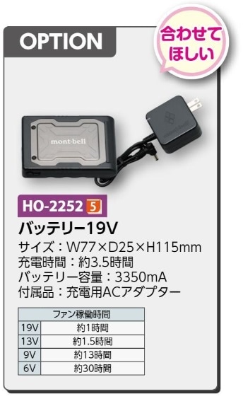 ファンブロー用バッテリーセット