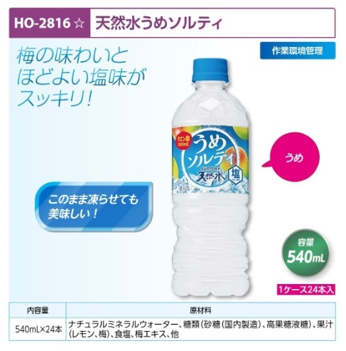 天然水うめソルティ５４０ｍｌ　２４本入