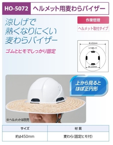 ヘルメット用麦わらバイザー