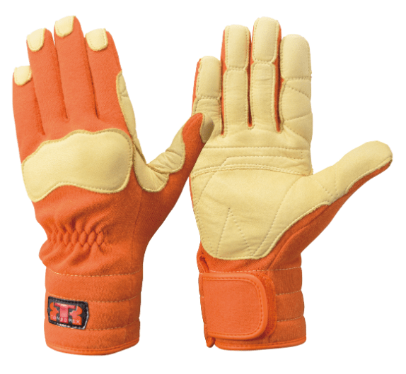 K-144R　耐切創手袋／パラ系アラミド繊維製手袋　オレンジ　L