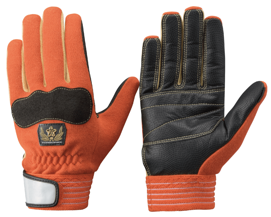 K-703HTRD　耐切創手袋（消防団マーク付）オレンジ　3L