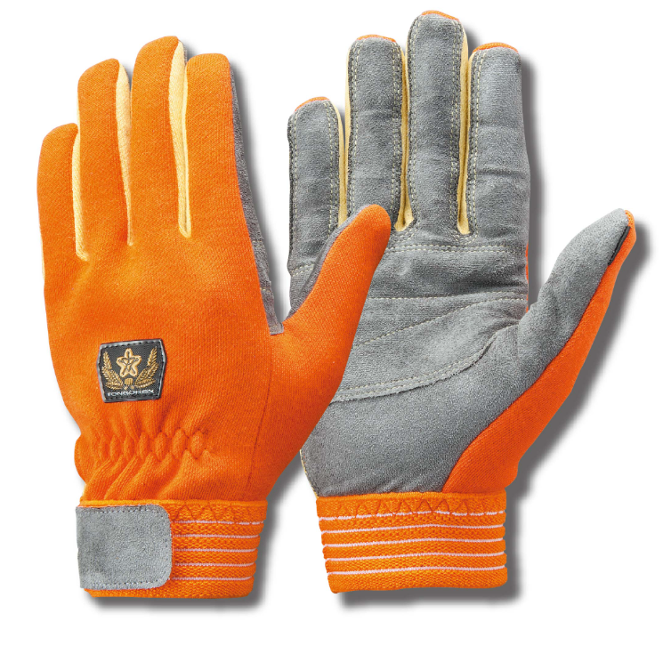 K-707HTRD　耐切創手袋（消防団マーク付）オレンジ　3L