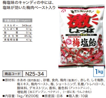1kg 激しょっぱ生梅塩飴
