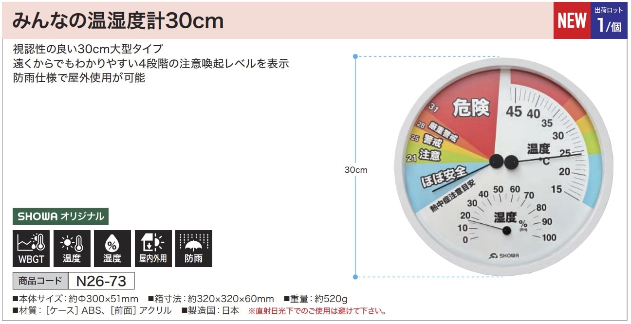みんなの温湿度計30cm