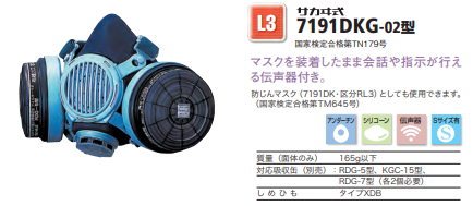 防毒マスク　サカヰ式7191DKG-02型